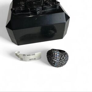 Black and Silver Crystal Ring